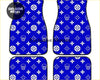 Custom skull shuriken blue car floor mats with white skull and diamond pattern for stylish interior protection