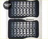 Black recaro custom style car floor mats with repeating white logo pattern for stylish vehicle interiors