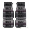 Set of four gray and black striped custom universal bride style car floor mats with bold bride lettering