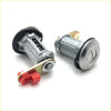 Silver cylinder door lock with black rubber seal and red release tool for Toyota Hilux 1983-1997 x2 pack