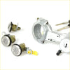 Silver and brass cylinder door locks set with black rubber seals for nissan datsun d21 navara ute 1986-1997