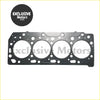 Black cylinder head gasket with four circular openings and metallic finish for mitsubishi l200 2.5l engine
