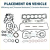 Black and gray cylinder head gasket kit for Toyota 1GFE with black, blue, white, and red circular seals in various sizes
