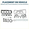 Black and silver metal cylinder head gasket kit with various seals and rings for Toyota 4AFE engine 1990-1995