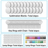 Bulk Keychain Ornament Set 150PCS Sublimation Blank Keychains to suit Craft — image 4