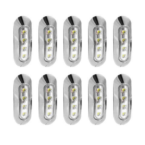 10x White 4-LED Side Marker Clearance Lamps to suit Truck Trailer Lorry — image 1