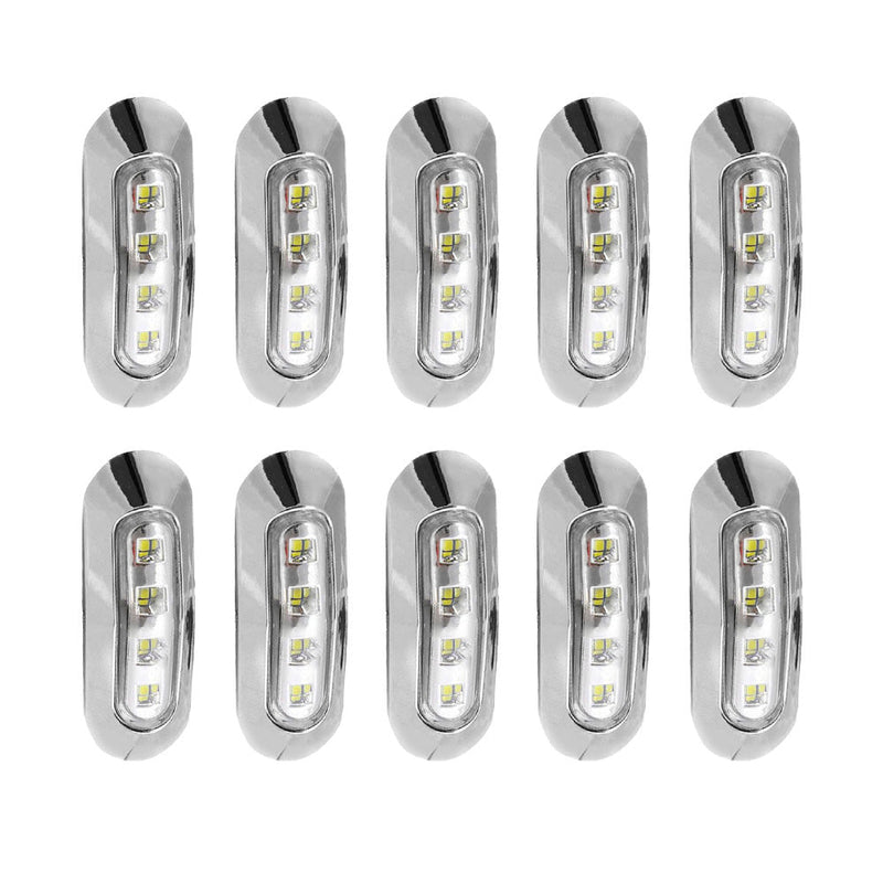 10x White 4-LED Side Marker Clearance Lamps to suit Truck Trailer Lorry — image 1