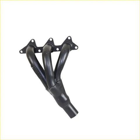 Black painted metal exhaust manifold with three pipes and mounting flanges for daihatsu charade 1.0l 3cyl gasket dsf722c