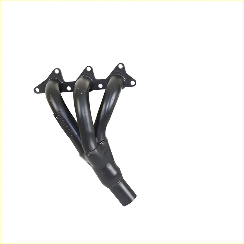 Black painted metal exhaust manifold with three pipes and mounting flanges for daihatsu charade 1.0l 3cyl gasket dsf722c