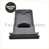 Black plastic dashboard-mounted cd player tray with curved slot and two clips for toyota land cruiser 80 series dash cup holder