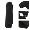 Black plush dashboard cover for Toyota Alphard Vellfire 2002-2015 with cutout for headrest shown from back side