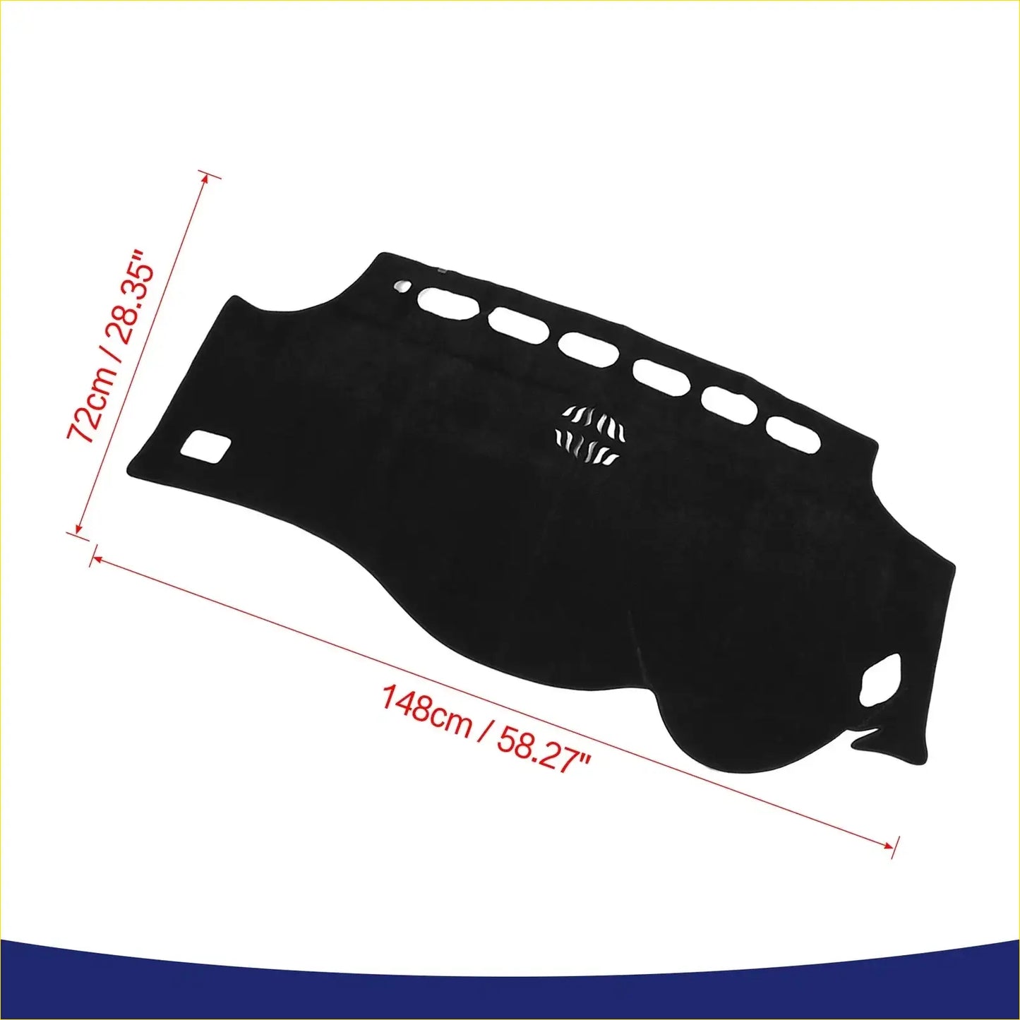 Black suede dashboard cover with zebra striped cutout design for Toyota Alphard Vellfire 2002-2015 models