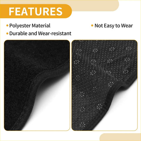 Black polyester car mat with textured durable surface and subtle floral pattern on the underside for toyota hilux 150 series
