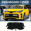 Black matte dashboard cover mat with decorative cutouts for Toyota C-HR NGX50 2017-2024 1 set