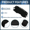 Black polyester dashboard cover mat for Toyota C-HR NGX50 2017-2024 with anti-slip silicone edges and flower patterns