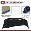 Black suede dashboard cover mat with blue trim and anti slip silicone edges for toyota estima 50 series 2006-2019