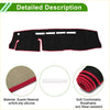 Black suede dashboard cover mat with red trim and anti-slip silicone backing for toyota hiace 200 sun protector pad