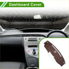 Brown wooden dashboard cover mat for Toyota Prius C with white floral cutouts and sleek modern design