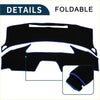 Black foldable dashboard cover mat for toyota prius zwv55 with blue stitched edges sun protector 2016-2023