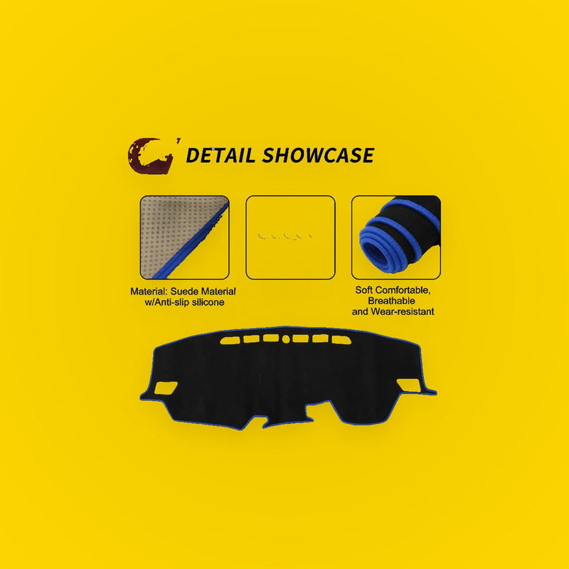Dashboard Cover Mat for Toyota Raize 2013-2020 Sun Protector Pad Black Blue