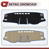 Black and beige dashboard cover mat for Toyota RAV4 2019-2021 with blue trim and white floral cutouts sun protector pad