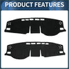 Black dashboard cover mat with star cutouts for toyota rav4 2020-2024 sun protector pad with control cutouts
