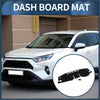 Black dashboard cover mat for toyota rav4 2020-2024 with contoured shape cutouts and textured surface for sun protection