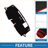 Black polyester dashboard cover mat for Toyota Sienna 2021-2024 with red trim white floral embroidery and anti-slip silicone