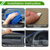 Blue adhesive textured dashboard cover mat with rounded edges for toyota wish 2010-2018 sun protector pad