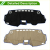 Black and beige dashboard cover mat with blue trim and white floral cutouts for toyota wish 2010-2018 sun protector