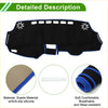 Black suede dashboard cover mat with blue trim and white floral cutouts for toyota wish 2010-2018 sun protector pad