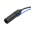Black cylindrical dc 12v car male radio antenna adapter cable with ribbed texture and black blue wires for 4wd ute offroad use