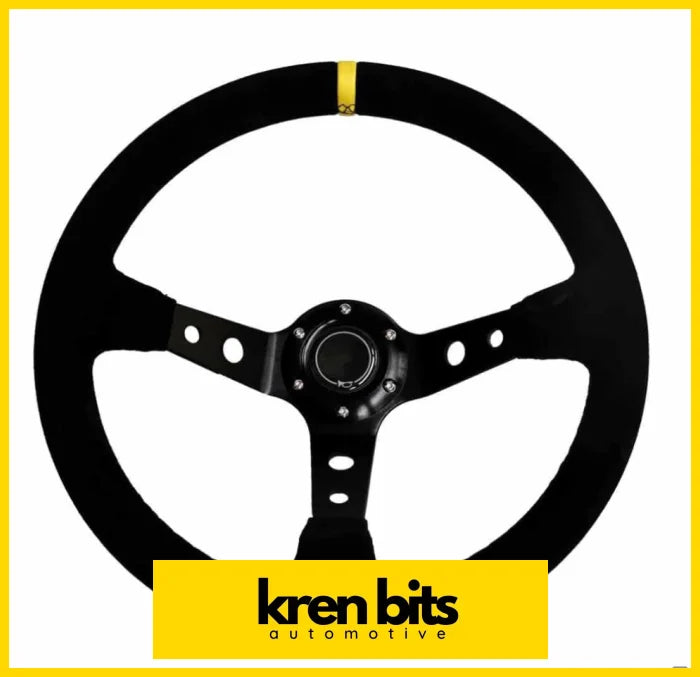 Deep Dish 320Mm Suede Steering Wheel