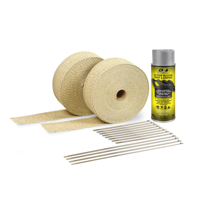 DEI 10112 Exhaust Wrap Kit - Tan Wrap & Aluminum HT