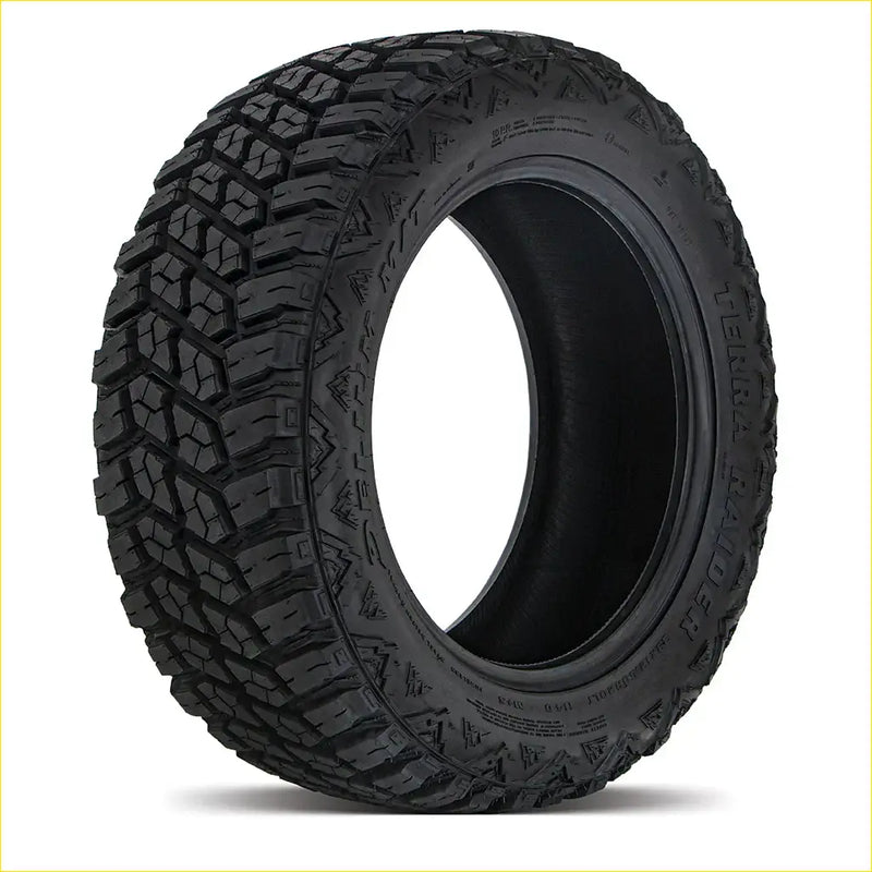 Black rubber DELIUM terra raider m T 265 50 R20 tire with aggressive terra hunter tread for off-road use