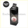 White spherical devil shifter knob with red hand gesture design in clear plastic for jdm racing cars