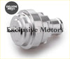 Shiny chrome diesel blow off valve with machined ridges in metallic finish for diesel dump valve system