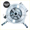 Silver metallic crankshaft pulley with central hub and three arms for diesel primer pump toyota hilux 1988-2004
