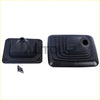 Black rubber diesel shifter lever shift boot cover with textured surface and layered rings for ford f250 f350 89-97