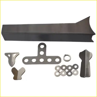 Black metal diff laminating brace front kit with mounting hardware for nissan gu gq patrol shown from back side