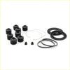 Black rubber and metal disc brake seal kit components for Toyota Hilux 2005-2015 shown from the back side