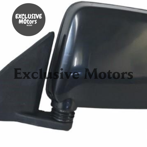 Nissan Navara D21 Left-Hand Mirror, Black Corner Mount, Manual Adjust (1986-1997)