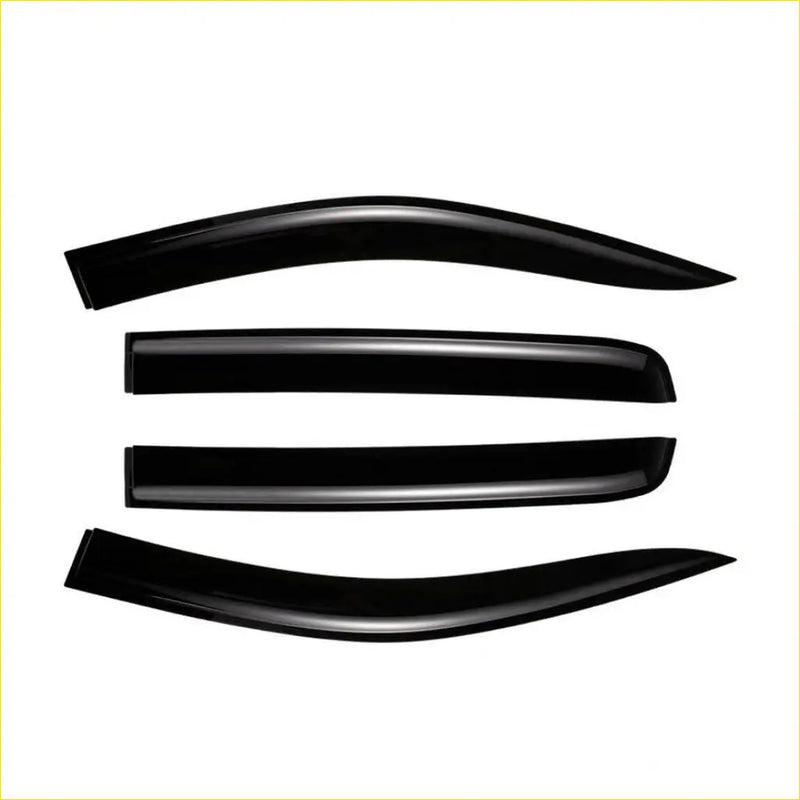 Set of four black glossy vinyl window visors for dmax and bt50 2021 models for car ventilation and sun protection