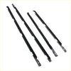 Black plastic door belt moulding strips with molded edges and mounting tabs for Nissan Datsun Sunny Sentra B13 sedan
