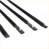 Black plastic door belt moulding strips for Nissan Datsun Sunny Sentra B13 with smooth glossy finish and molded end caps