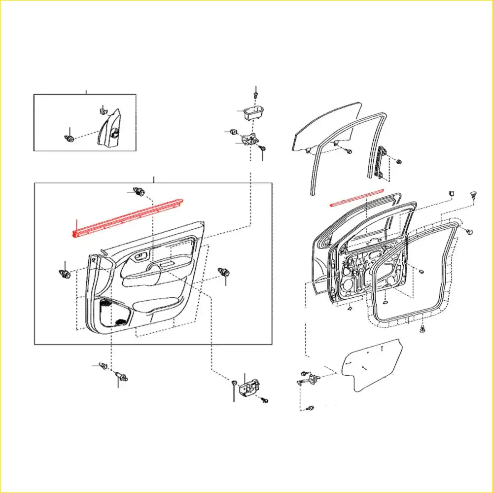 Door Belt Moulding for Toyota Hilux 4DR 2004-2015 - Engine