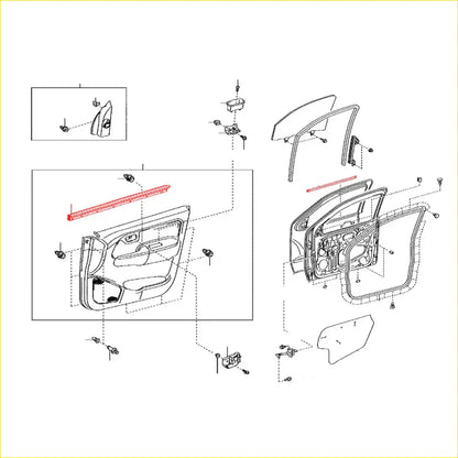 Door Belt Moulding for Toyota Hilux 4DR 2004-2015 - Engine
