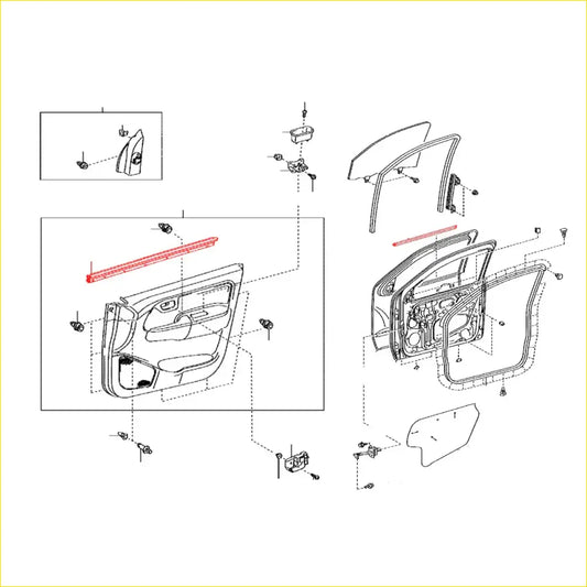 Door Belt Moulding for Toyota Hilux 4DR 2004-2015 - Engine