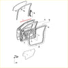 Exploded view of a car door panel showing the back side of black door belt moulding for toyota hilux 2004-2015