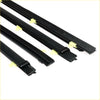 Black rubber door belt moulding outer strips with molded plastic end caps for toyota hilux surf 4runner 2001-2004